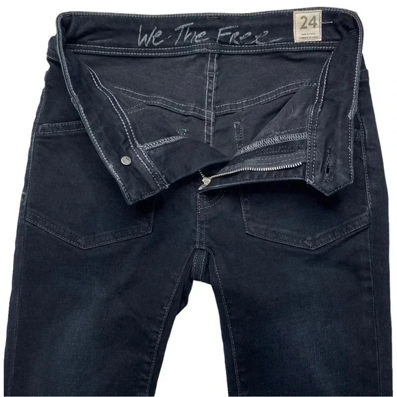 We The Free Ivy Released Hem Mid Rise Dark Navy Womens Skinny Jeans Size 24 - Picture 7 of 11